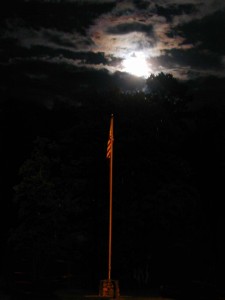 Camp Ridgecrest Middle Green Flag Pole - Full Moon